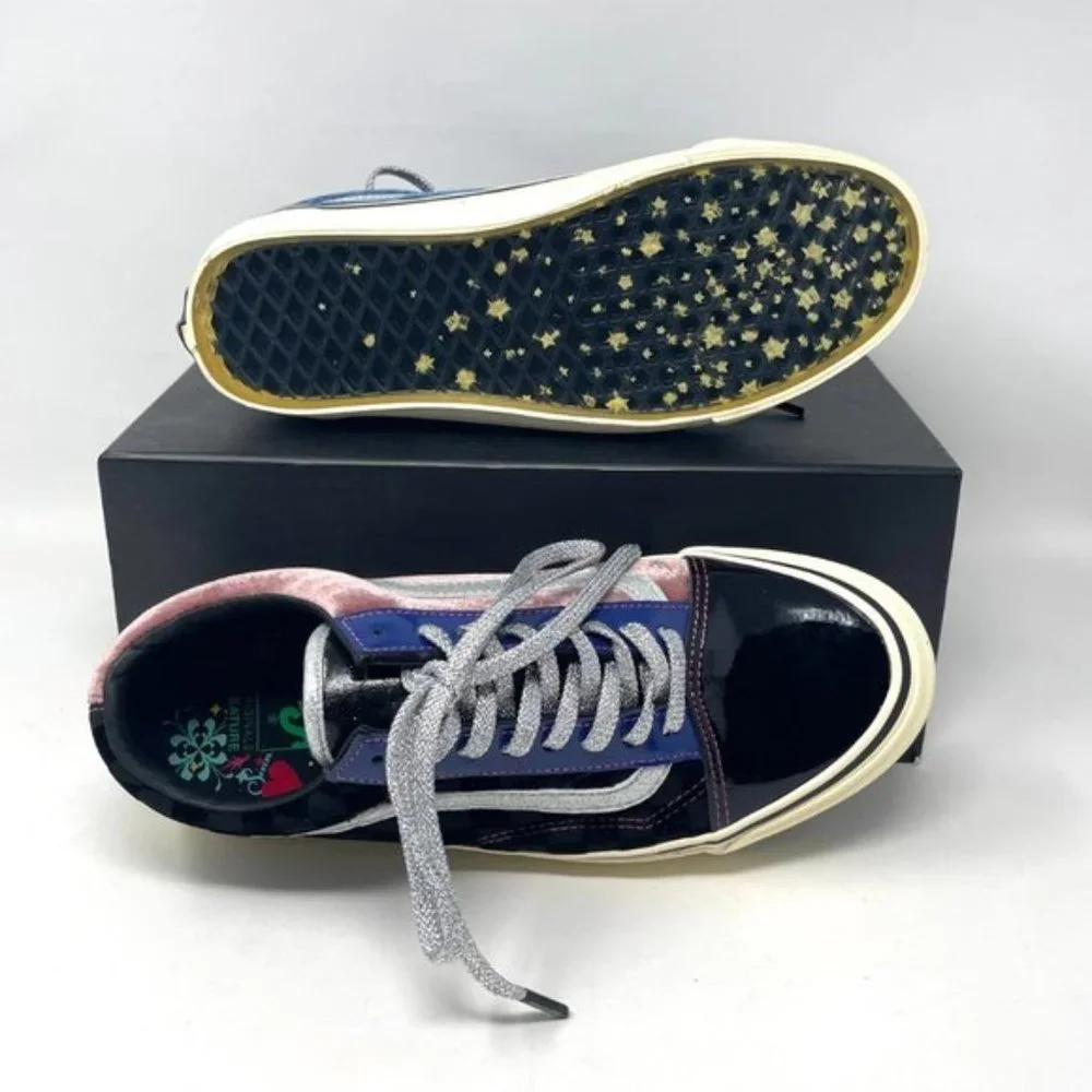Vans Og Old Skool Lx Black Skateboarding Women Velvet Patent Leather VN0A38FW03E